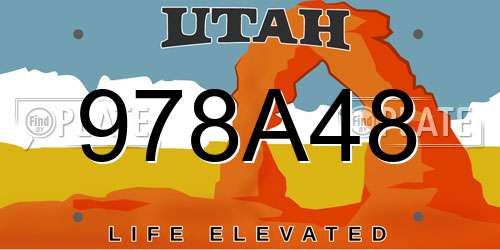 978A48 Utah License Plate