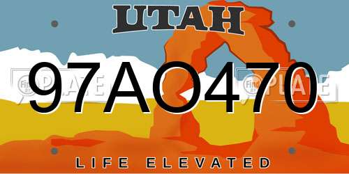 97AO470 Utah License Plate
