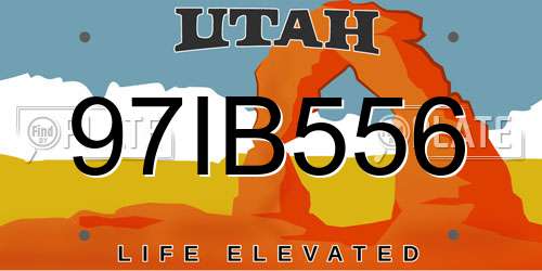 97IB556 Utah License Plate
