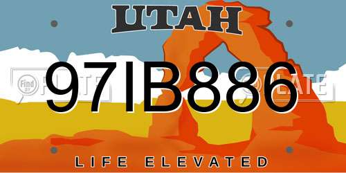 97IB886 Utah License Plate