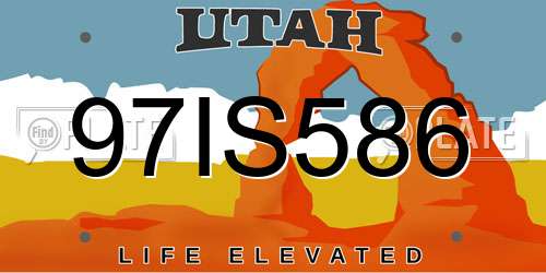 97IS586 Utah License Plate