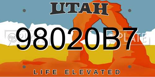 98020B7 Utah License Plate