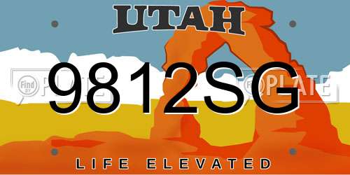 9812SG Utah License Plate