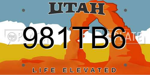 981TB6 Utah License Plate