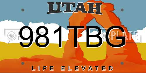 981TBG Utah License Plate