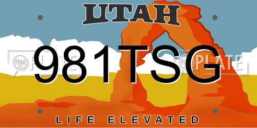 981TSG Utah License Plate