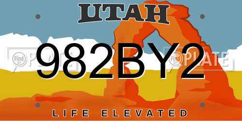 982BY2 Utah License Plate