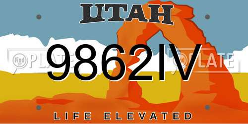 9862IV Utah License Plate