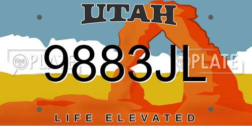 9883JL Utah License Plate