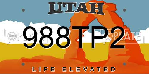 988TP2 Utah License Plate