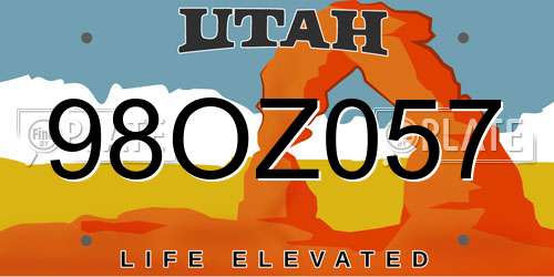 98OZ057 Utah License Plate