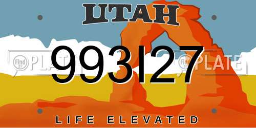 993I27 Utah License Plate