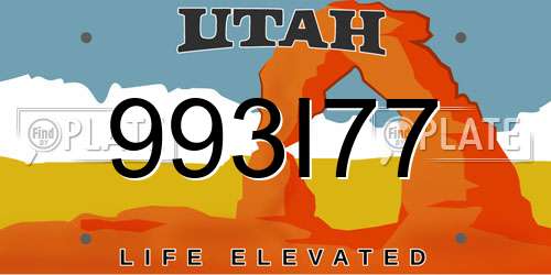 993I77 Utah License Plate