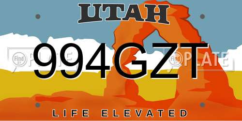 994GZT Utah License Plate