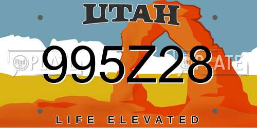 995Z28 Utah License Plate