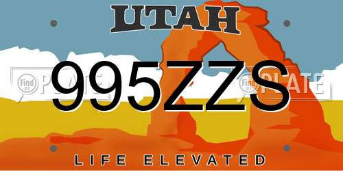 995ZZS Utah License Plate