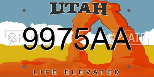 9975AA Utah License Plate