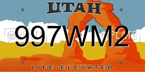 997WM2 Utah License Plate