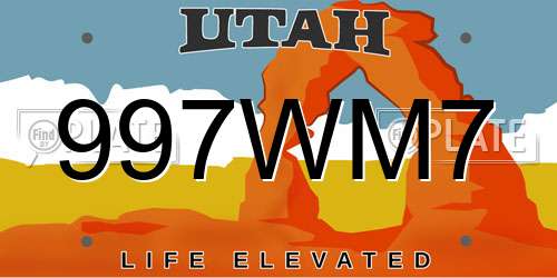 997WM7 Utah License Plate
