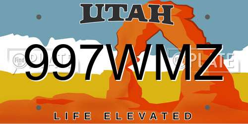 997WMZ Utah License Plate