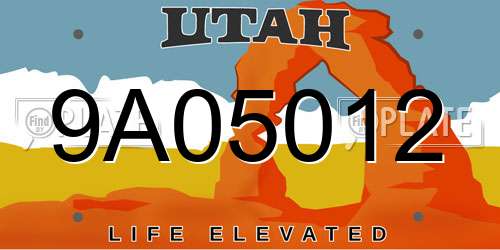 9A05012 Utah License Plate