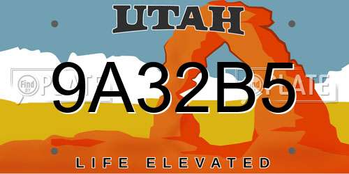 9A32B5 Utah License Plate