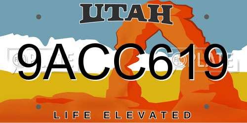 9ACC619 Utah License Plate