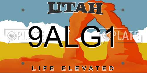 9ALG1 Utah License Plate