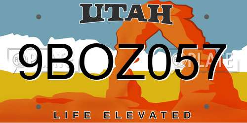 9BOZ057 Utah License Plate