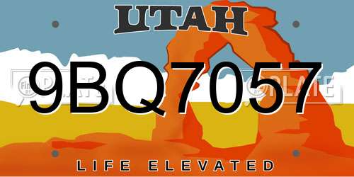 9BQ7057 Utah License Plate