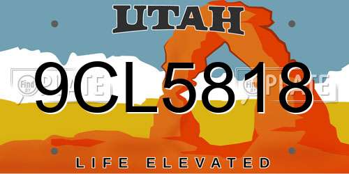 9CL5818 Utah License Plate
