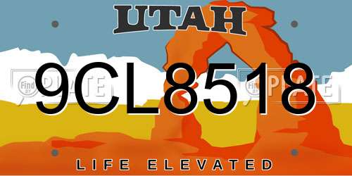 9CL8518 Utah License Plate