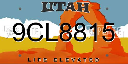 9CL8815 Utah License Plate