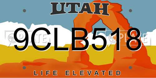9CLB518 Utah License Plate