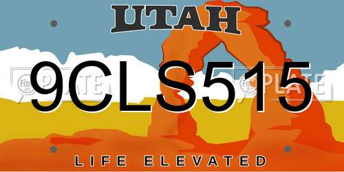 9CLS515 Utah License Plate