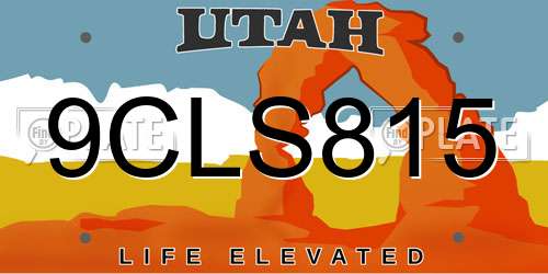 9CLS815 Utah License Plate