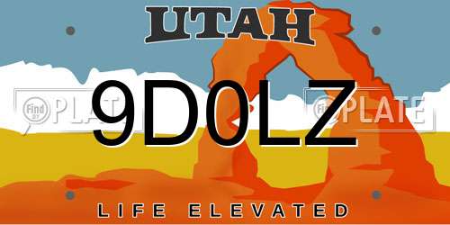 9D0LZ Utah License Plate