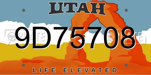 9D75708 Utah License Plate