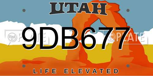 9DB677 Utah License Plate