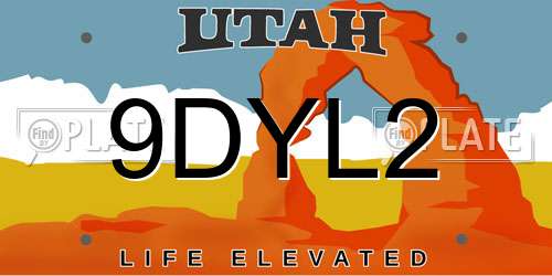 9DYL2 Utah License Plate