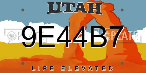 9E44B7 Utah License Plate