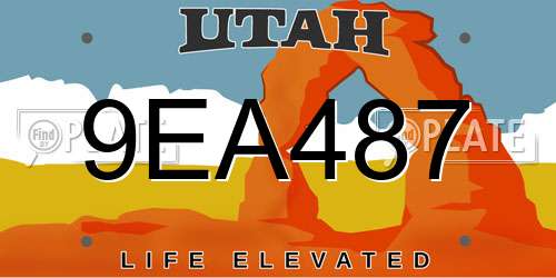 9EA487 Utah License Plate