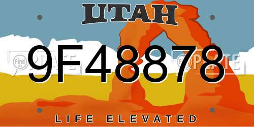 9F48878 Utah License Plate