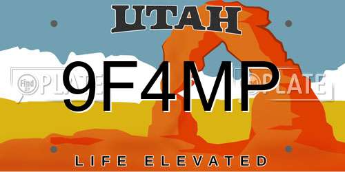 9F4MP Utah License Plate