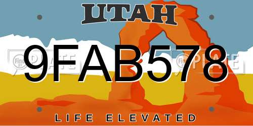 9FAB578 Utah License Plate