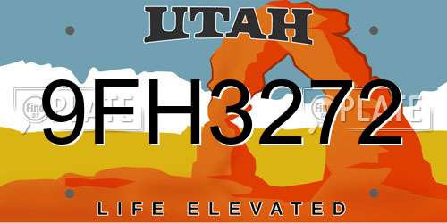 9FH3272 Utah License Plate