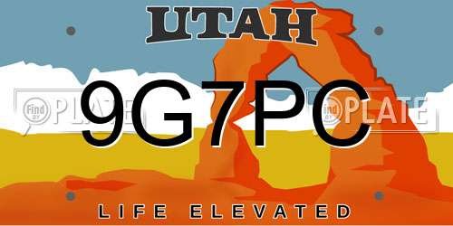 9G7PC Utah License Plate