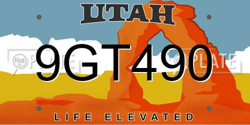 9GT490 Utah License Plate