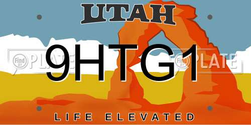 9HTG1 Utah License Plate