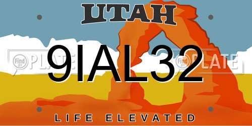 9IAL32 Utah License Plate